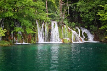 Fototapeta na wymiar Waterfalls of Plitvice, Croatia
