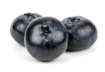 blueberries on white