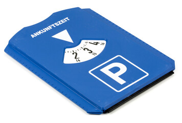 Parking disc on a white