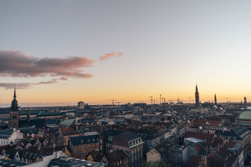 Fototapeta na wymiar view of the city of Copenhagen at sunset