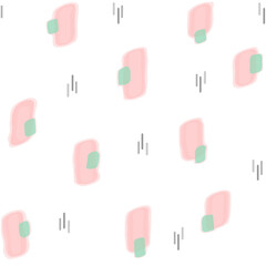 Abstract gentle seamless pattern with watercolor spots of paint and lines drawn by hand. Beautiful modern print for textile, fabric, clothes, design. Hand drawn vector illustration with colorful dots.