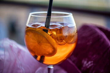 still life with objects on the fan table at the hippodrome on a sunny day 