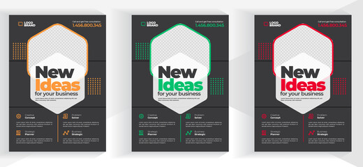 Template vector design for Brochure, AnnualReport, Magazine, Poster, Corporate Presentation, Portfolio, Flyer, infographic, layout modern with Orange color size A4, Easy to use