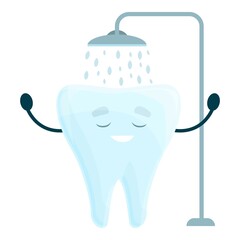 Clean tooth shower icon. Cartoon of Clean tooth shower vector icon for web design isolated on white background