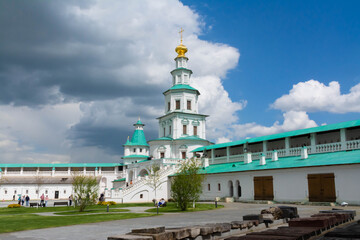 Medieval Russian monastery. Christian culture, tourism and pilgrimage.