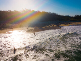 Paradise Beach Tropical Island Nature Sunny Sun Green Blue Sea Ocean Waves Water Sand Forest Florianopolis Santa Catarina Brazil 