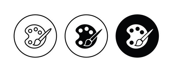 Paint palette and brush icon vector. Art sign. Artistic symbol, illustration.