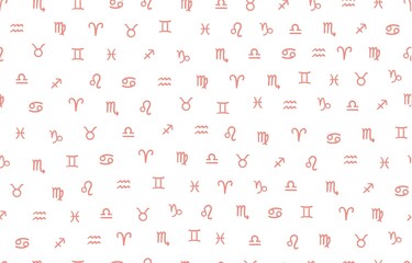 Zodiac seamless pattern illustration. Astrology background