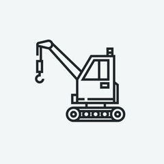 Crane vector icon illustration sign