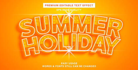 editable text effect summer holiday