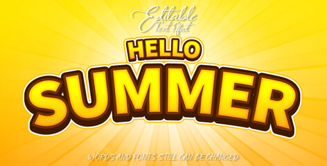 editable text effect hello summer