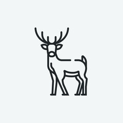 Deer vector icon illustration sign