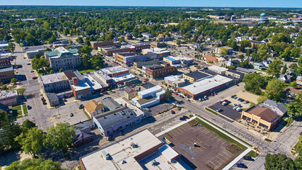 Aerial of Downtown Auburn, Indiana 2021 - obrazy, fototapety, plakaty