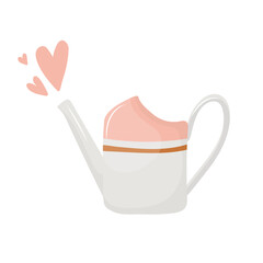 cute watering can for flowers in cartoon style.
