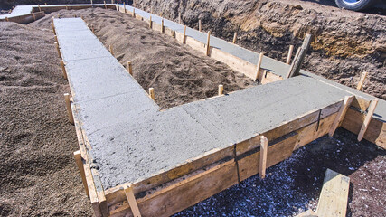 Foundation frame cement poured
