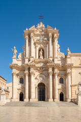 Fototapeta na wymiar The Duomo Cathedral of Ortigia in Syracuse, Sicily, Italy
