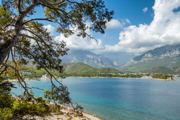 Fototapeta na wymiar Mediterranean seascape in Kemer resort town, Antalya, Turkey.