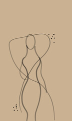 abstract illustration of the silhouette of a woman