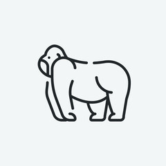 Gorilla vector icon illustration sign
