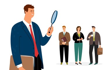 Man search employee concept