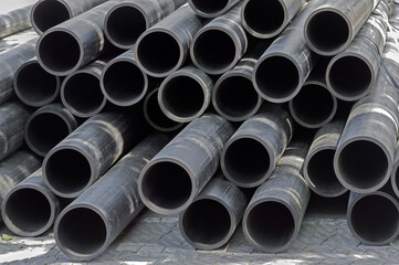 black plastic pipes for water supply