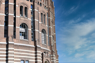 Gasometer gas storage wall detail in Vienna Austria