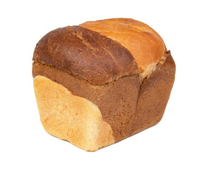 Double white brown bread tasty isolated on the white background