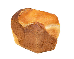Double white brown bread tasty isolated on the white background
