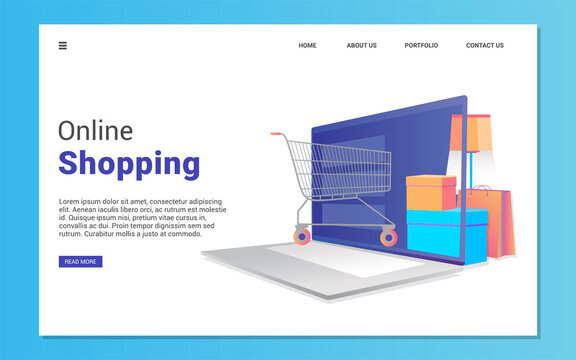 Landing page template for business. Modern web page design concept layout for website. Vector illustration.
