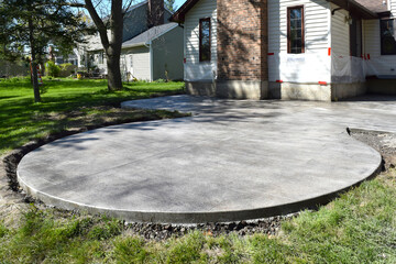New Home House Patio Construction Concrete Cement Foundation Builders Smooth Surface