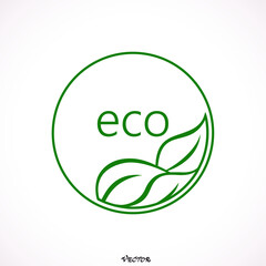 Eco flat vector icon. Ecology flat vector sign. Tree leaf flat vector icon