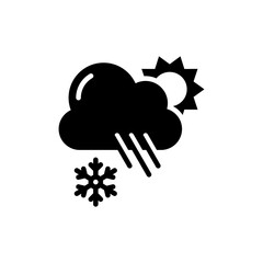 Cloud Cover & Precipitation vector Solid icon style illustration. EPS 10 File