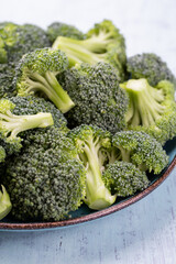 Healthy Green Organic Raw Broccoli Florets Ready for Cooking