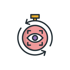 Future Projection vector Filled Outline icon style illustration. EPS 10 File