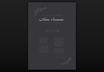  Condolence Card Layout with Floral Elements
