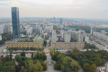 Fototapeta na wymiar bird's eye view of Warsaw