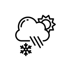 Cloud Cover & Precipitation vector Outline icon style illustration. EPS 10 File