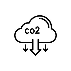 Carbon Dioxide vector Outline icon style illustration. EPS 10 File