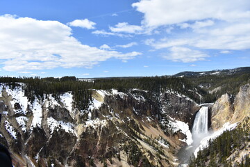 Waterfall and snow