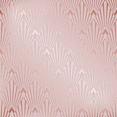 Glam fancy seamless pattern. Pink marble. Rose gold effect. Beauty diamond background. Repeated patterns art deco. Elegant texture. Delicate patern for design wallpaper, gift wrapper, prints. Vector