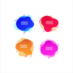 set of colorful fluid abstract geometric shapes with lines and dots for backdrops and banners.