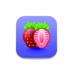 Red Strawberry Food Fruit Logo Vector Symbol Icon Design Style