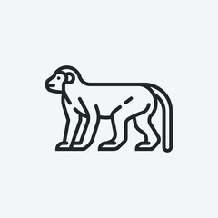 Monkey vector icon illustration sign