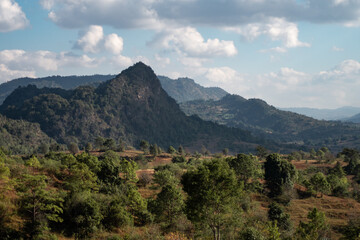 Beautiful valley landscape in magical Myanmar