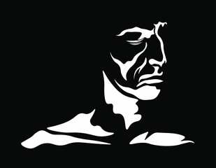 black and white abstract silhouette portrait