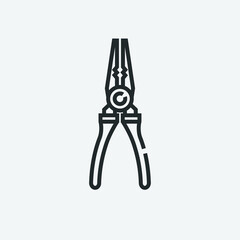 Pliers vector icon illustration sign