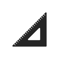 Triangle measurement protractor illustration icon. Triangle ruller scale geometry vector tool