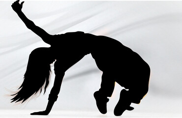 Hip hop dancer girl silhouette