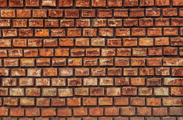 Red brick weathered wall background