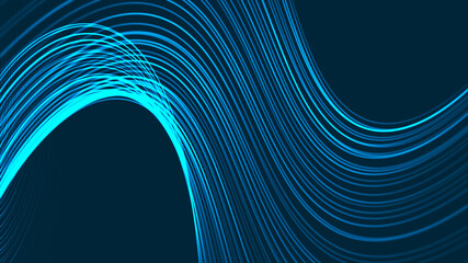 Abstract background with a dinamic wave. Big data. Network connection structure. 3D rendering.